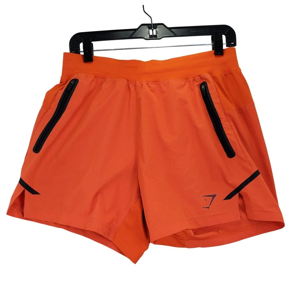 Gymshark Apex Shorts Mens Medium Orange Athletic Activewear Gym Training Workout